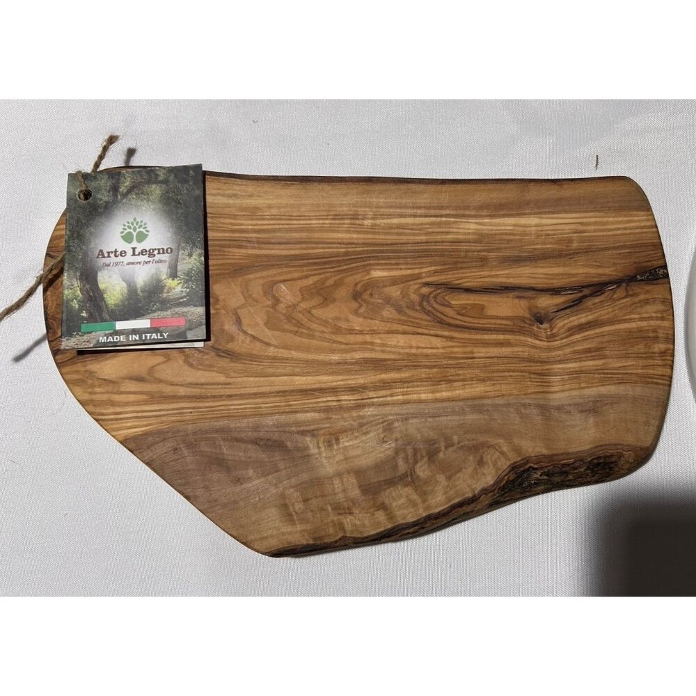 Olive Wood Cutting Charcuterie Board Bread Oil Dipping Plate Gift Set Italy - Picture 5 of 8